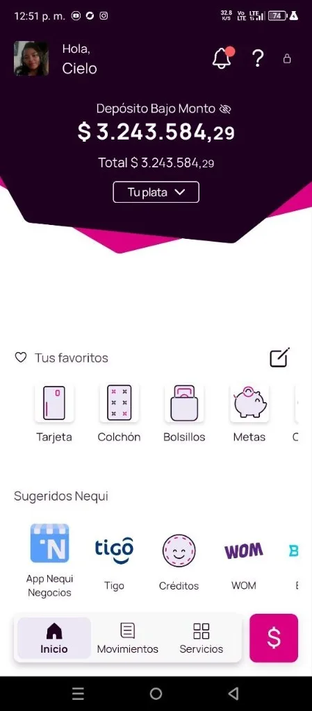 Comprobante de pago $3.243.584 COP